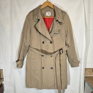 Ann‎ Taylor Loft Double Breasted Trench Coat Belted Classic Capsule Office Work